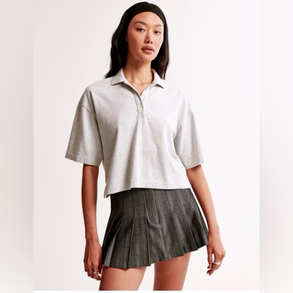 Abercrombie & Fitch striped Cropped Polo Top